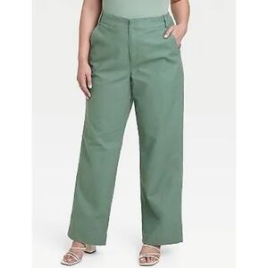 A New Day Mid Rise Relaxed Straight Leg Chino pants Olive Green Size 17